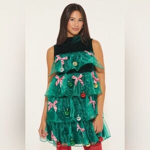 Forever 21 Christmas Tree Holiday Dress